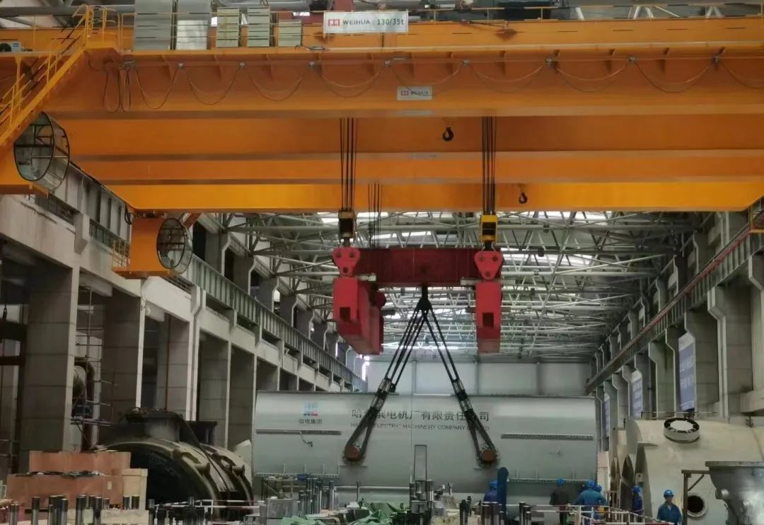 Generator-stator-lifting-bridge-crane-130t